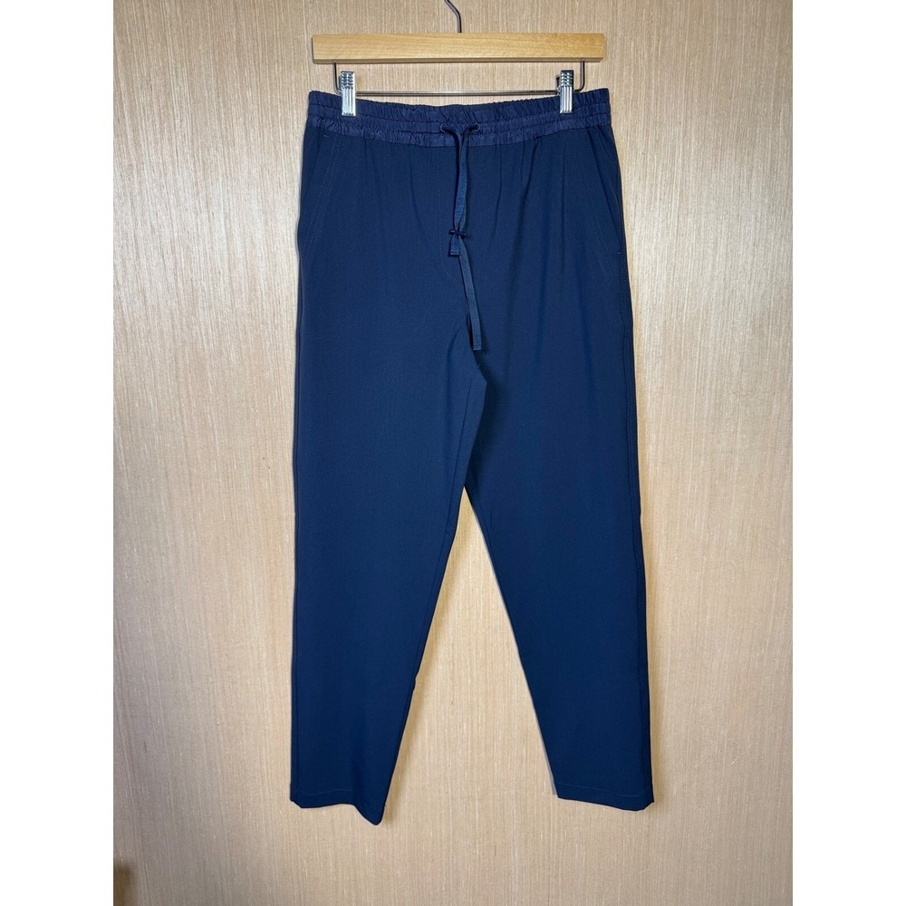 Marella‎ Max Mara $375 Navy Blue Viscose Blend Cropped Drawstring Pants Women's